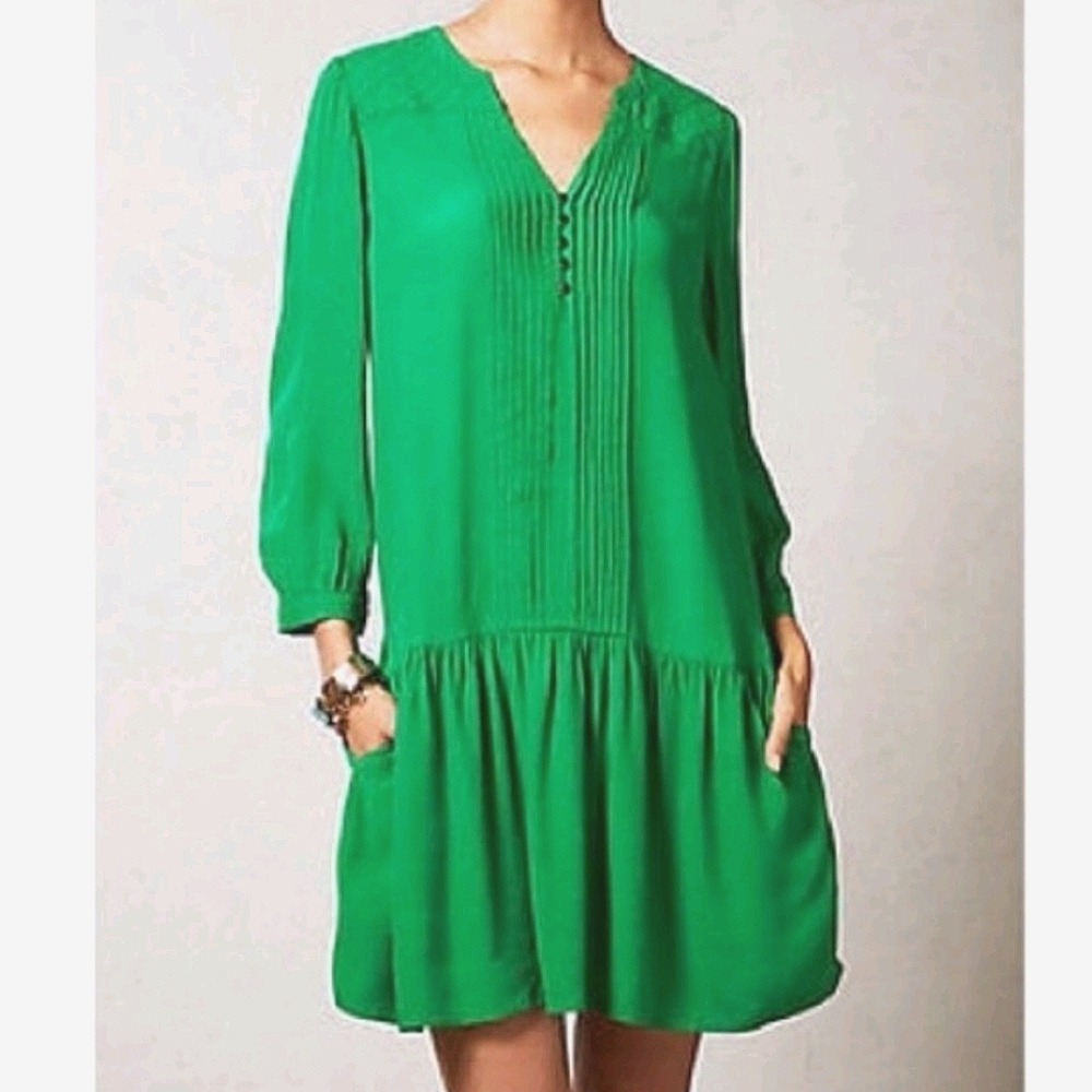 Anthropologie Maeve Kelly Green Dress
